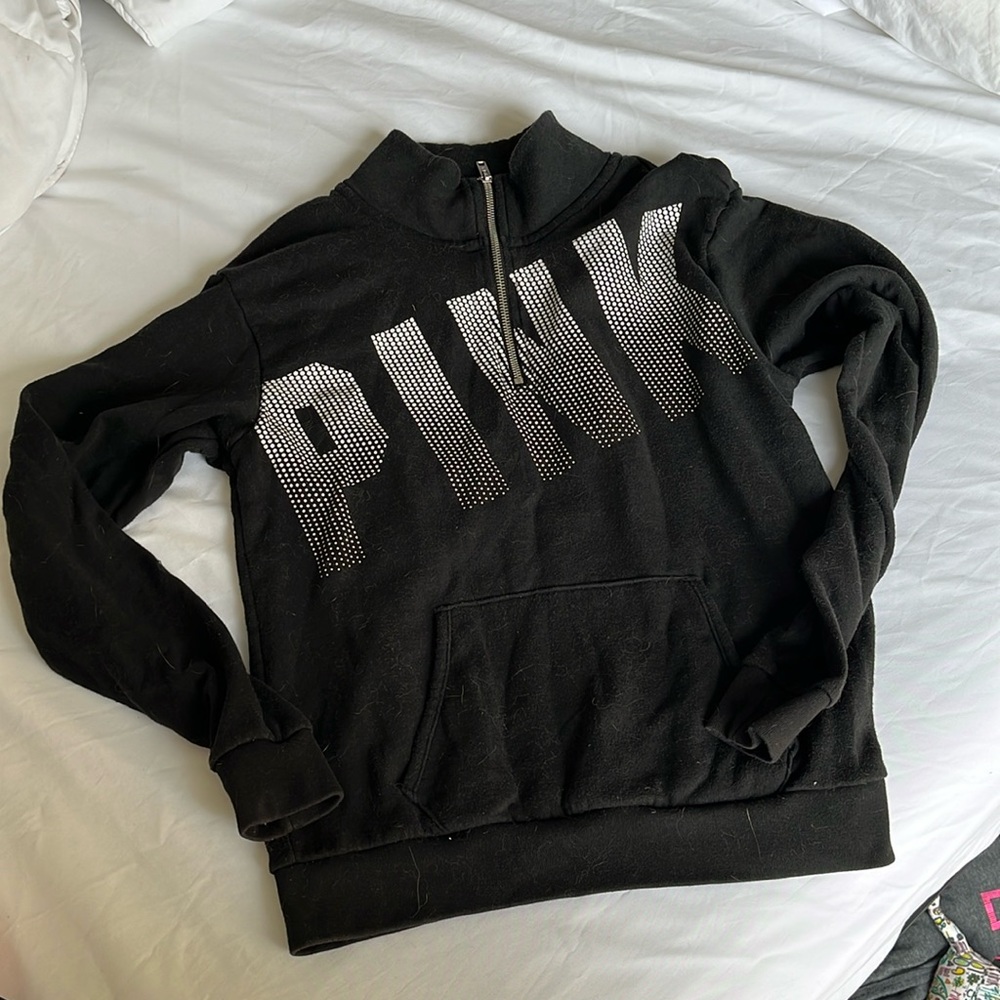 Black Victorias Secret Pink quarter zip